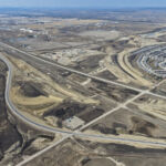 The future site of the Highway 22X and SWCRR interchange near Bridlewood and 24 Street (looking northwest)