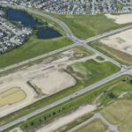 New stormwater ponds taking shape near the intersection of Highway 22X, James McKevitt Road and Spruce Meadows Way (looking northeast)