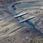 Work continues on the three bridges, tunnel and stormwater ponds in the Elbow River Valley (looking northwest)